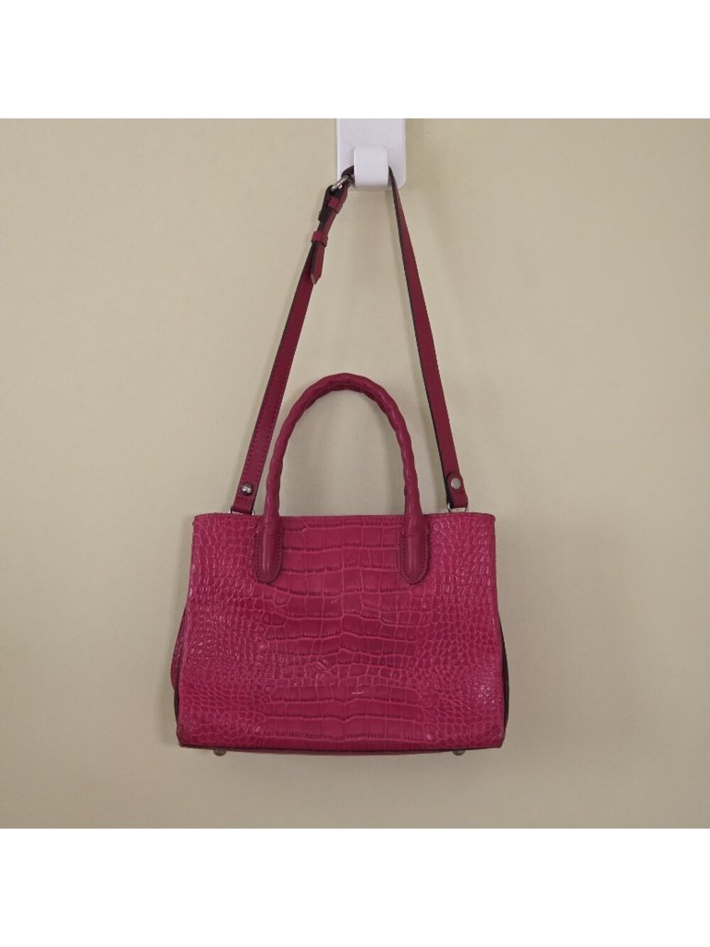 Patricia Nash Genovese Top Handle Satchel Fuscia Detachable Shoulder Strap Boho